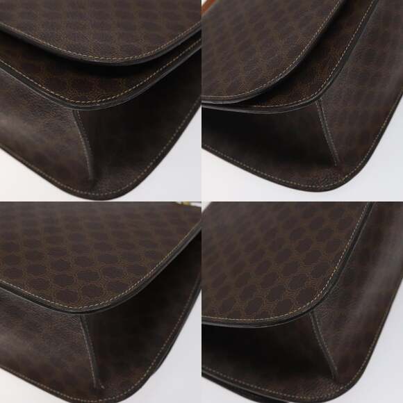 CELINE Macadam Canvas Shoulder Bag Pvc Leather Brown Gold - Picture 10 of 12